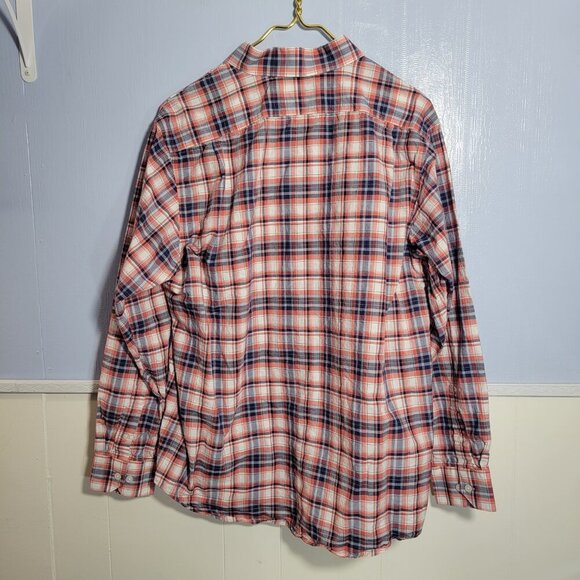 Hart Schaffner Marx Large Red Blue Plaid Button Front Longsleeve Casual Shirt - Picture 4 of 6
